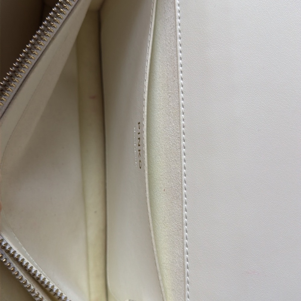 Pinko white leather crossbody shoulder bag purse - Picture 15 of 15